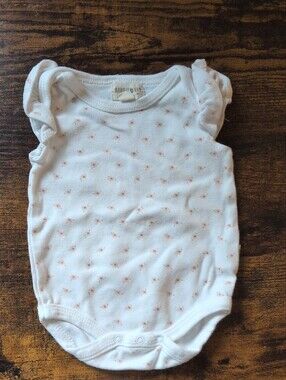 5/$25 Rabbit + Bear White Baby Onesie Bodysuit 0-3M